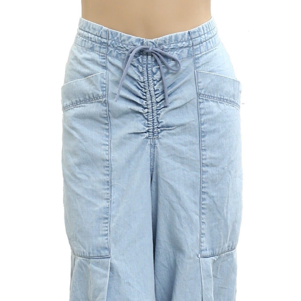 Free People Castaway Slouchy Pull-On Jeans Pants Wide Leg Cotton M/L New 281260 - Picture 6 of 8